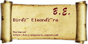 Biró Eleonóra névjegykártya