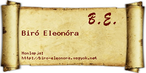 Biró Eleonóra névjegykártya